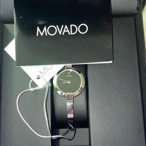 Movado Accessories - Movado Ela Stainless Steel Black Dial